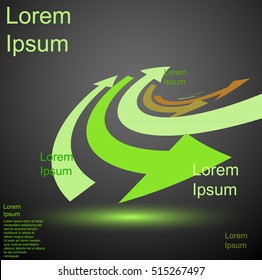  
luminous  green radial arrows abstraction