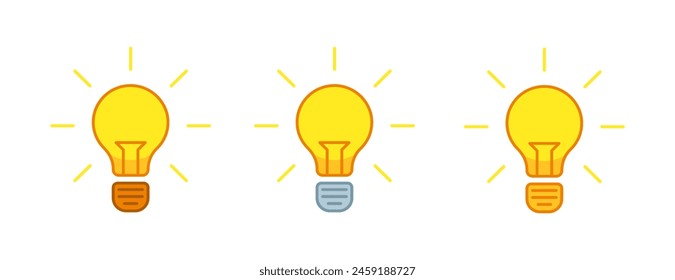 Conjunto de iconos de luces luminosas. Estilo plano. Iconos vectoriales