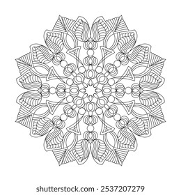 Luminous Landscapes Mandala coloring book page. Easy Mandala Coloring Book Pages for Adults to Relax, Experiences Give Relief. Resizeable Vector File