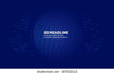 Luminous lines around the dot ball, Internet technology big data.