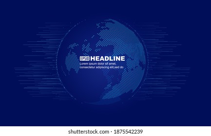 Luminous lines around the dot earth, Internet technology big data.