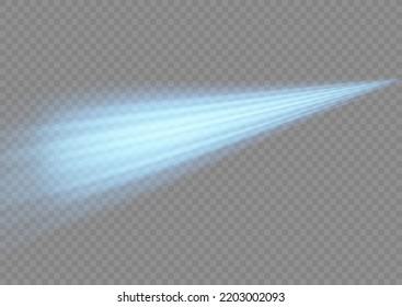 Líneas de velocidad luminosas. Ondas azules dinámicas. Línea de movimiento brillante. Rayos voladores mágicos de brillo, partículas brillantes de brillo vuelan. Efecto espumoso claro. Ilustración vectorial.