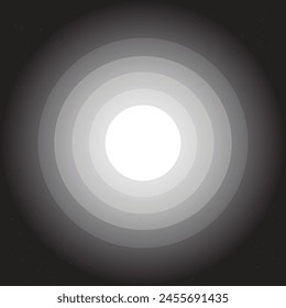 Luminous Lunar Majesty: Intricately Rendered Vector Illustration Showcasing the Radiant Moon Illuminated by its Own Luminescence, Surrounded by a Tapestry of Celestial Stars in the Profound Darkness.