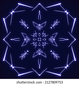 Patrón Mandala de la Ronda de Luz Azul. Puede utilizarse como imagen de perfil o fondo de pantalla.