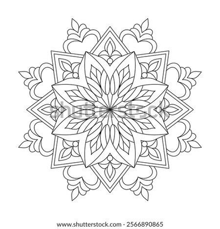 Luminous of mandala coloring book page for Kids. Easy Mandala Coloring Book Pages for Adults to Relax, Experiences Give Relief. Resizeable Vector File