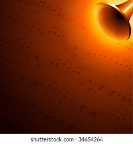 Luminous music background. Vector illustration.