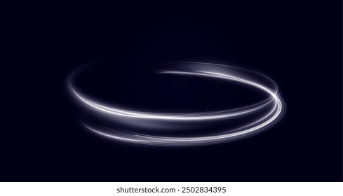 Luminous neon wavy line of light on a transparent background. neon light, electric light, light effect png. Curve neon line png for games, video, photo, callout, HUD. Isolated vector illustration.