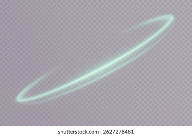Luminous neon wavy line of light on a transparent background. neon light, electric light, light effect png. Curve neon line png for games, video, photo, callout, HUD. Isolated vector illustration.