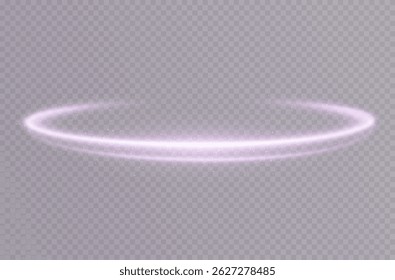 Luminoso neon linha ondulada de luz em um fundo transparente. luz neon, luz elétrica, efeito de luz png. Curva neon line png para jogos, vídeo, foto, texto explicativo, HUD. Ilustração isolada de vetor.