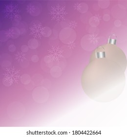 Luminous new year's background with blur bokeh effects. Christmas balls. Space for text.