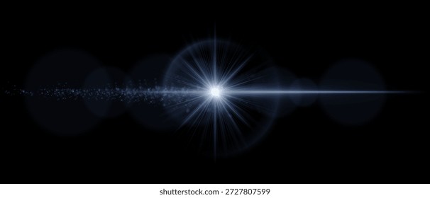 Chama óptica luminosa com órbitas brilhantes e reflexos suaves. Ideal para sobreposições, efeitos gráficos modernos e composições de iluminação cinematográfica.