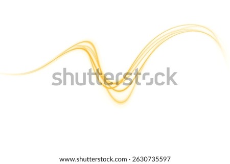 Luminous orange lines of speed. Light glowing effect . Abstract motion lines. PNG format. Light trail wave, fire path trace line, car lights, optic fiber and incandescence curve twirl.
