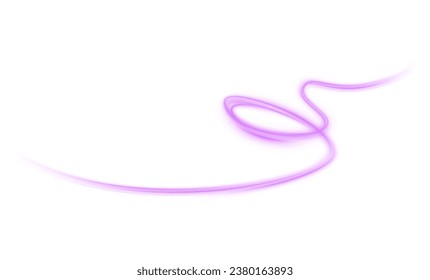  Luminous pink lines of speed. Background white. Abstract motion lines. Vector png. Light trail wave, fire path trace line, car lights, optic fiber and incandescence curve twirl.