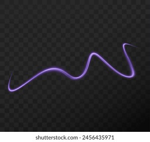 Luminous pink lines of speed. Light glowing effect . Abstract motion lines. Light trail wave, fire path trace line, car lights, optic fiber and incandescence curve twirl.