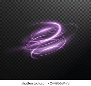 Luminous pink podium lines png of speed. Light glowing effect png. Abstract motion lines. Light trail wave, fire path trace line, car lights, optic fiber and incandescence curve twirl