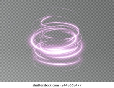 Luminous pink podium lines png of speed. Light glowing effect png. Abstract motion lines. Light trail wave, fire path trace line, car lights, optic fiber and incandescence curve twirl