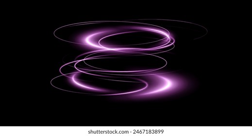 Luminous pink podium lines png of speed. Light glowing effect png. Abstract motion lines. Light trail wave, fire path trace line, car lights, optic fiber and incandescence curve twirl	
