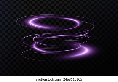 Luminous pink podium lines png of speed. Light glowing effect png. Abstract motion lines. Light trail wave, fire path trace line, car lights, optic fiber and incandescence curve twirl