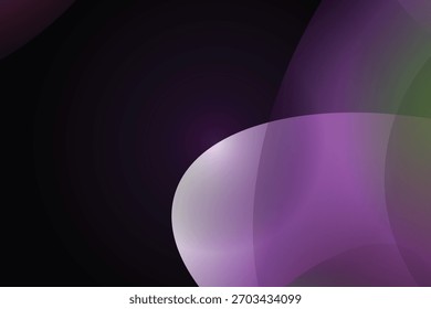 Um gradiente roxo luminoso orbe com curvas suaves e um centro brilhante, definido contra um fundo escuro.