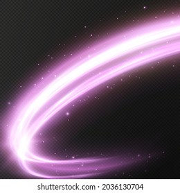 Luminous Purple Lines Of Speed. Light Glowing Effect. Abstract Motion Lines. Light Trail Wave, Fire Path Trace Line, Car Lights, Optic Fiber And Incandescence Curve Twirl. Light Line Pink Png.