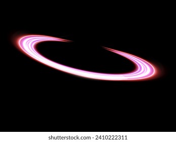 Luminous red lines of speed. Light glowing effect neon . Abstract motion lines. Light trail wave, fire path trace line, car lights, optic fiber and incandescence curve twirl
