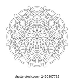 Luminous Relaxation Mandala Coloring Book Page for kdp Book Interior. Peaceful Petals, Ability to Relax, Brain Experiences, Harmonious Haven, Peaceful Portraits, Blossoming Beauty mandala design.