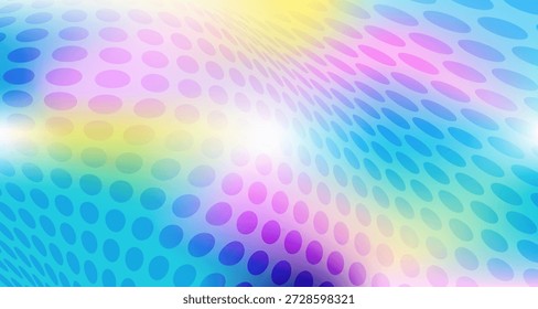 Ritmo luminoso, puntos transparentes en un lienzo colorido