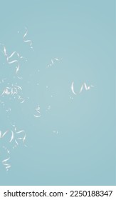 Luminous Ribbon Celebration Vector Blue Background. Falling Star Poster. Confetti Celebrate Invitation. Grey Decoration Branch.