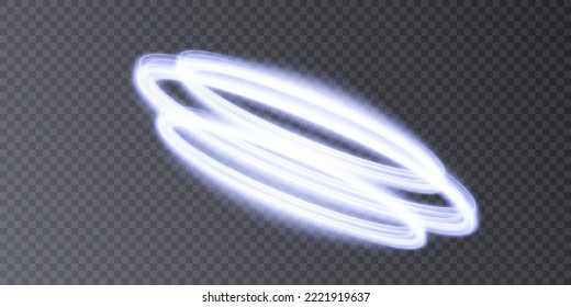Luminous ring with bright illumination. Round glowing frame with sparkles, advertising and design elements. Vector illustration. eps file editable