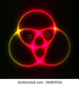 LUMINOUS SKULL Vector illustration.