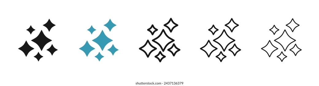 Luminous Sparkle Vector Icon Set. Gleaming Shimmer vector symbol for UI design.