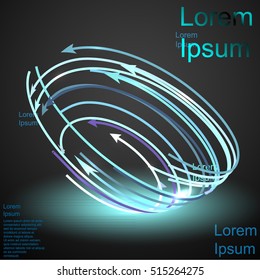luminous spin arrows abstraction