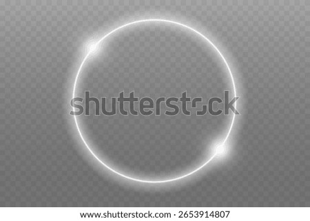 Luminous Spiral Light Twirl with Shiny Wave Motion, White Glowing Particles. Glitter silver neon circle ring frame. Light white Twirl. Curve light effect of white line. Abstract luxury white light