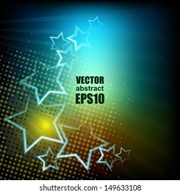 Luminous stars. 3d bright abstract background - Vector illustration for you presentation. EPS10.