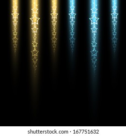 luminous stellar line gold and blue color on dark background