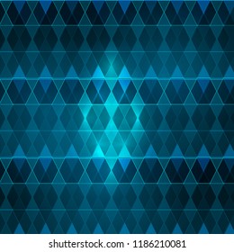 Luminous turquoise rhombuses. Abstract background