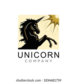 luminous unicorn logo concept design