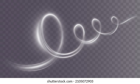 Luminosas líneas blancas de velocidad. Efecto luminoso. Líneas de movimiento abstractas. Ola de senderos luminosos, línea de trazos de trazos de incendios, luces de coches, fibra óptica y curva de incandescencia twirl png.