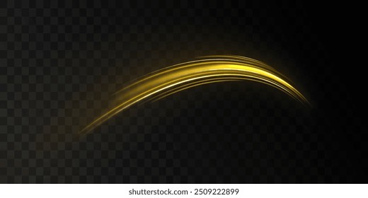 Hellweiße Geschwindigkeitslinien. Weiße Linie drehen. Lichtspurwelle, Feuerwegspurlinie und Glühkurve drehen sich. Abstrakte Bewegungslinien.