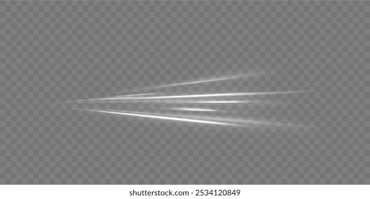 Luminous white lines of speed. Twist white line. Light trail wave, fire path trace line and incandescence curve twirl. Abstract motion lines.