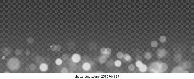 Luminous White Sparkles - Radiant Starry Glow and Shining Light Particles on a Transparent Background for Elegant, Festive, and Dreamy Design Overlays.