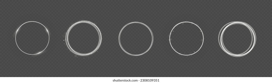 Luminous white swirl. Light silver pedistal, podium, platform, table. Modern magic witchcraft circle with runes. Ethereal fire portal sign with strange flame spark. Luminous trail effect vector.