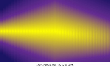Núcleo de luz amarelo luminoso passando através de gradiente de vidro roxo com linhas de desfoque vertical e fundo abstrato premium