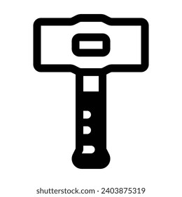 Lump Hammer Glyph Icon - Single Icon, Vector