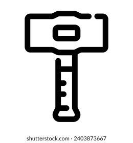 Lump Hammer Line Icon - Single Icon, Vector