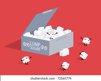 Lump Sugar. Vector Illustration.