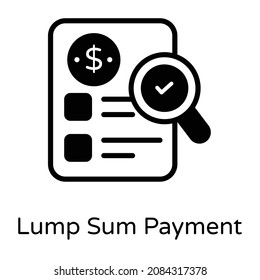 Lump Sum Payment Glyph Style Icon 