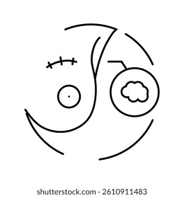 lumpectomy surgery line icon vector. lumpectomy surgery sign. isolated contour symbol black illustration
