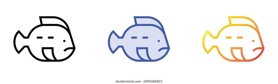 lumpfish icon. Linear, Blue Fill and Gradient Style Design Isolated On White Background