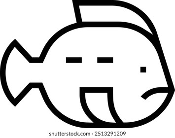 lumpfish icon. Thin linear style design isolated on white background